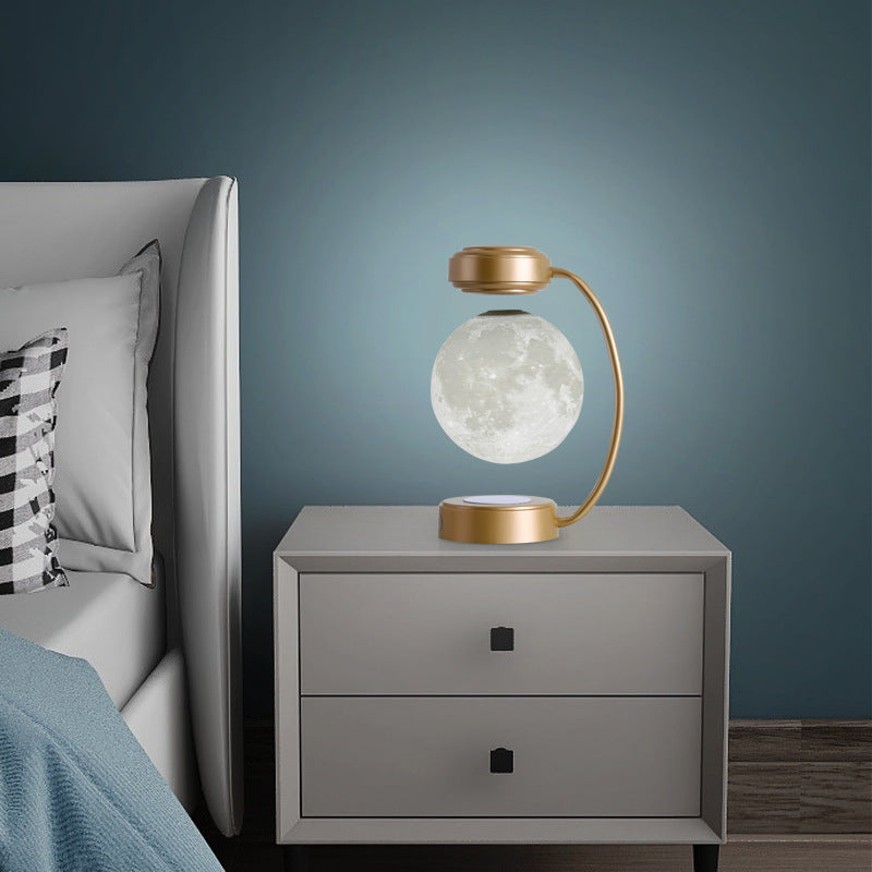 3D LED Levitating Moon Night Light – Magnetic Floating Rotating Lamp