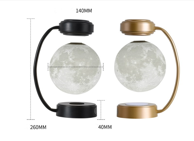 3D LED Levitating Moon Night Light – Magnetic Floating Rotating Lamp