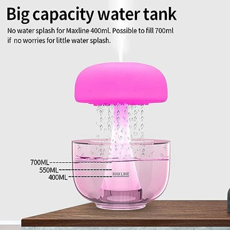 Cloud Rain Jellyfish Humidifier – Ultrasonic Aroma Diffuser with 7-Color Ambient Light