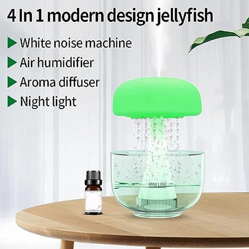 Cloud Rain Jellyfish Humidifier – Ultrasonic Aroma Diffuser with 7-Color Ambient Light